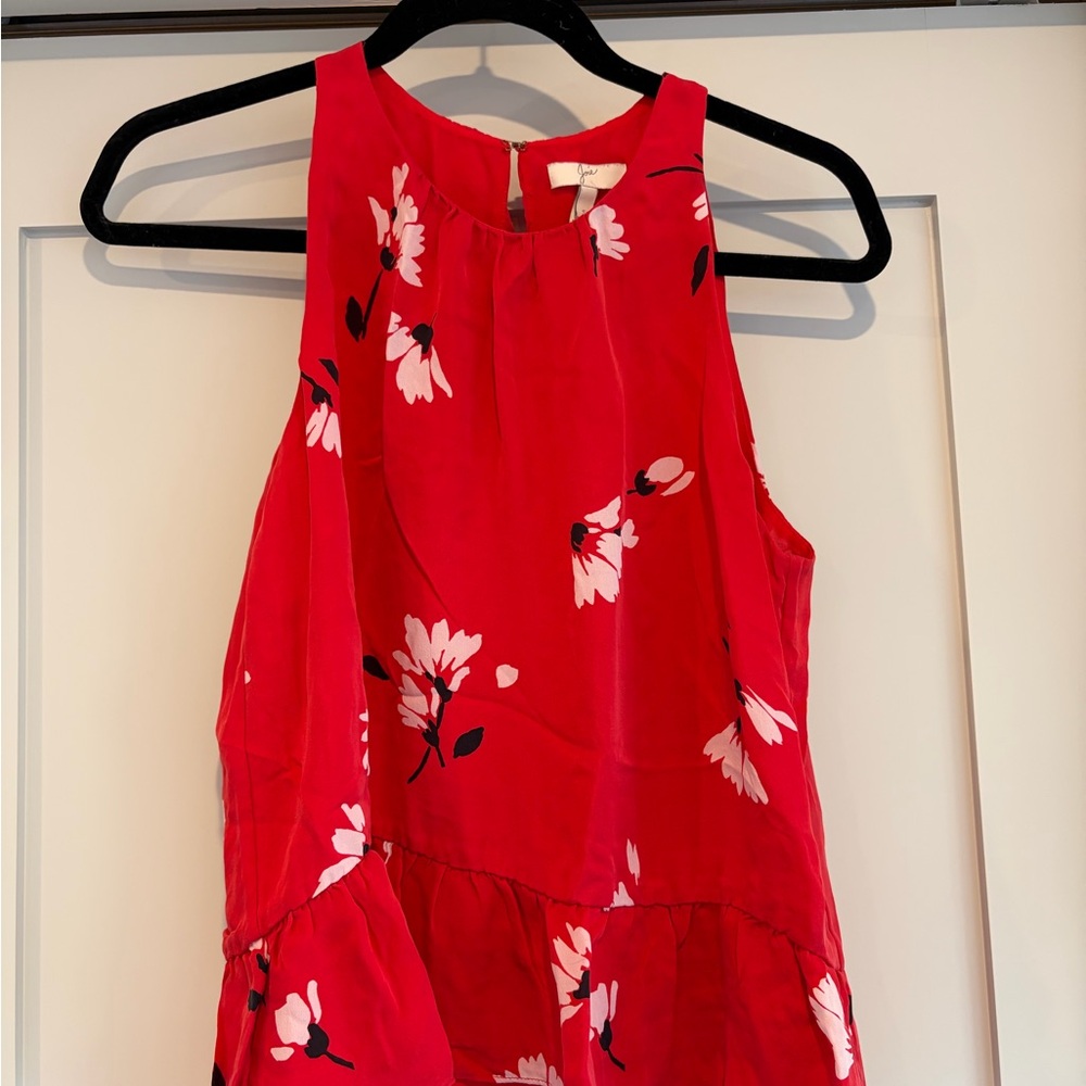 Joie Red Floral Sleeveless Blouse